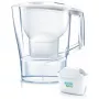 BRITA Aluna vandens filtro ąsotis permatomas baltas – 2,4 l talpa / 1,4 l filtruoto vandens, MAXTRA, tinka plauti indaplovėje