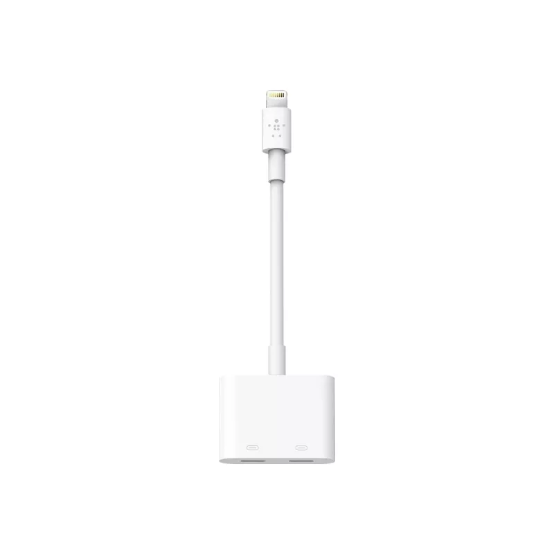 Belkin Lightning Audio + Charge RockStar kabelis, 11,5 cm, baltas F8J198btWHT