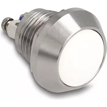 Mygtukas DELOCK 22035 12 mm, 2 gnybtiniai varžtai, baltas