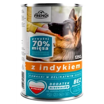 Šlapias šunų ėdalas Frendi FRENDI su kalakutienos gabaliukais subtiliame padaže 1250 g
