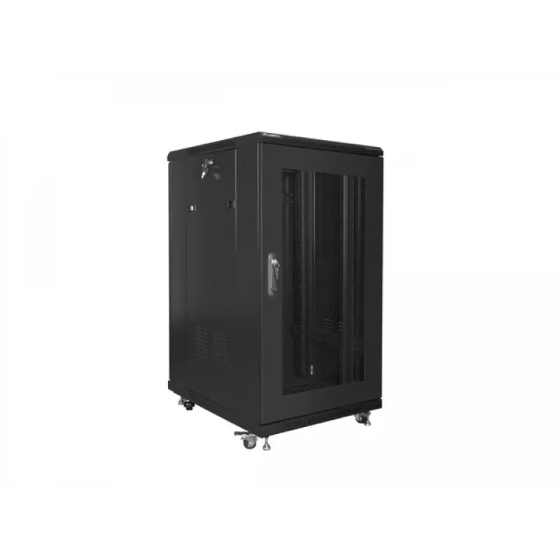 Stovimas 19 inch spintos stovas LANBERG FF01-6822-23B 22U, 1159×600×800 mm, IP20, ratukai, rakinamas, juodas