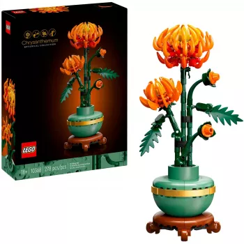 LEGO Icons Chrizantemos gėlės konstravimo rinkinys suaugusiems – dirbtinė gėlė iš kaladėlių, dovana namams ar biurui