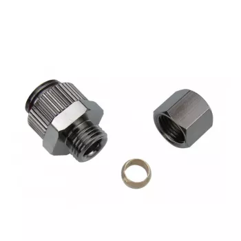 Koolance NZL-CU06 – Kompresinė jungtis variniams vamzdeliams, 6 mm OD, G 1/4 inch BSPP, sidabrinė