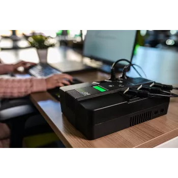 Nepertraukiamo maitinimo šaltinis Green Cell UPS06, Line-Interactive 600 VA (360 W), 6 AC lizdų, LCD, USB, RJ-45, 12 V 7 Ah baterija