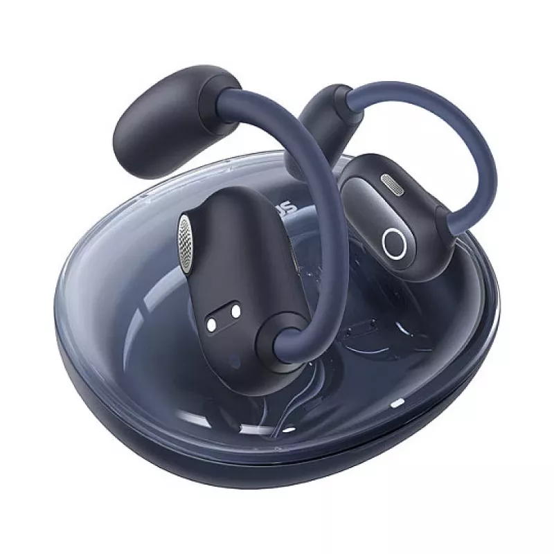 Baseus Eli Sport 1 atviro tipo belaidės ausinės Cosmic Black su USB laidu