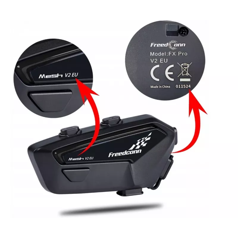 FreedConn FX Pro V2 EU MESH motociklo domofonas