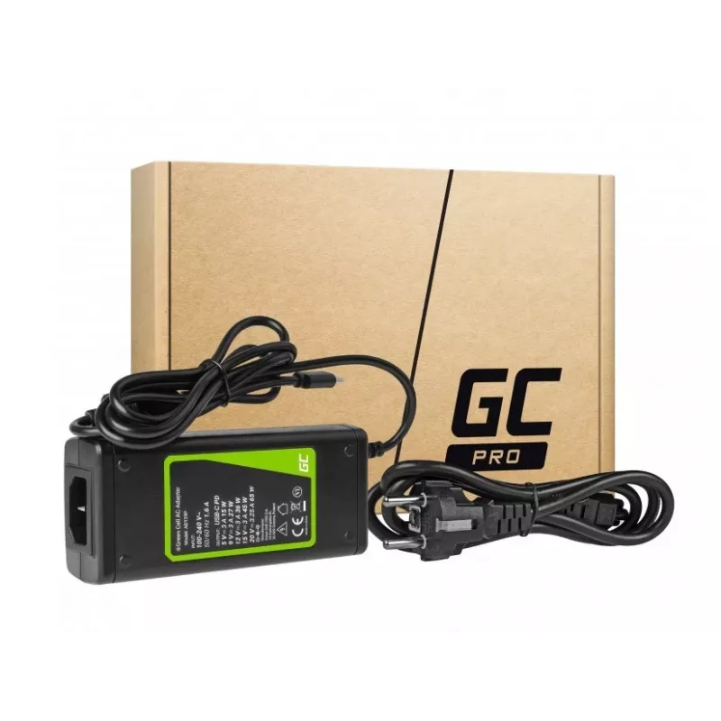 Green Cell AD134P USB-C įkroviklis AC adapteris 65W nešiojamam kompiuteriui, planšetei, išmaniajam telefonui