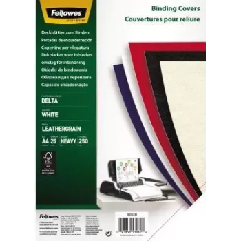 Fellowes FSC sertifikuotas – A4 (210 x 297 mm) – Baltas – 250 g/m² – 25 vnt. įrišimo viršelis (5373602)