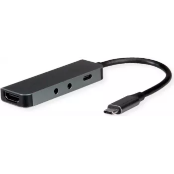 Dokavimo stotelė nešiojamam kompiuteriui ROLINE 12021125 USB 3.2 Gen 1 Type-C pilka 100W