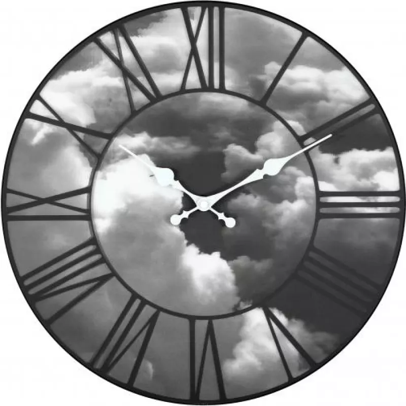 NeXtime klok 3037 Clouds, Ø39 cm, sieninis laikrodis, juodas