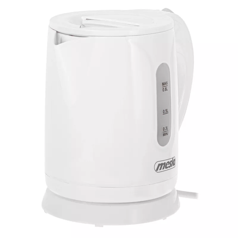 Mesko virdulys MS 1376 | Elektrinis | 850 W | 0,8 L | Plastikinis | 360° sukamas pagrindas | Baltas