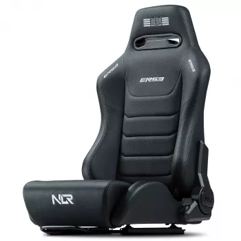 Lenktyninė atlošiama sėdynė Next Level Racing ERS3 Elite Premium – juoda PU oda, atlošiamas atlošas, tinkanti kėbului ir grindims