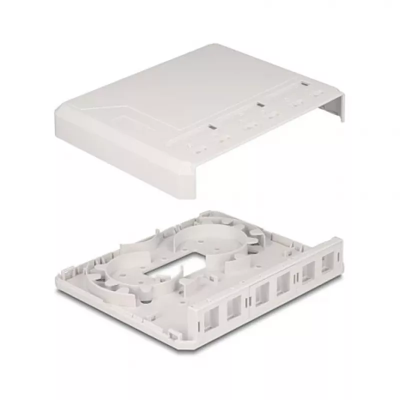 DeLOCK 67052 paviršinio montavimo dėžutė šviesolaidiniams moduliams, 6 prievadai, balta