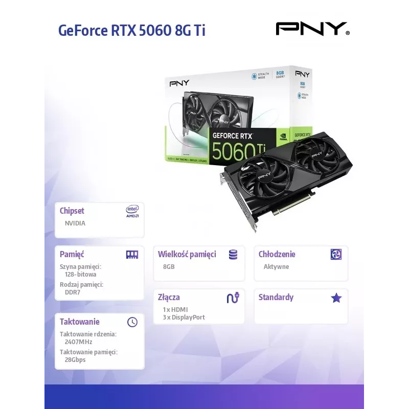 Vaizdo plokštė GeForce RTX 5060 Ti 8 GB GDDR7