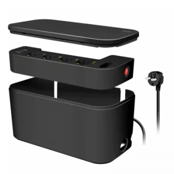 LogiLink LPS282U ilgintuvas su 4 apsauginiais lizdais, 2 USB-A ir 1 USB-C, juodas
