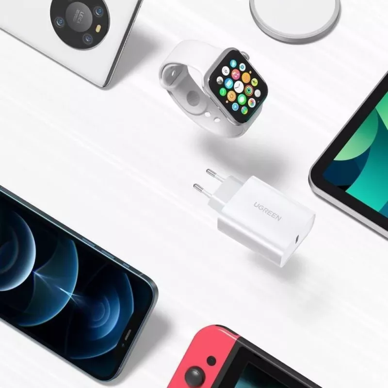 Ugreen USB Power Delivery 3.0 Quick Charge 4.0+ 20W 3A tinklo įkroviklis (baltas)