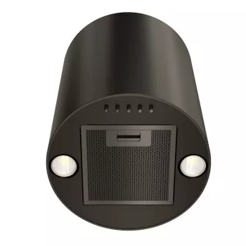 Gartraukis MAAN Elba Mini WPB 431, juodas plienas, 120–300 m³/h, 55–61 dB, 400 mm aukštis, elektroninis valdymas su ekranu ir nuotolinio valdymo pultu