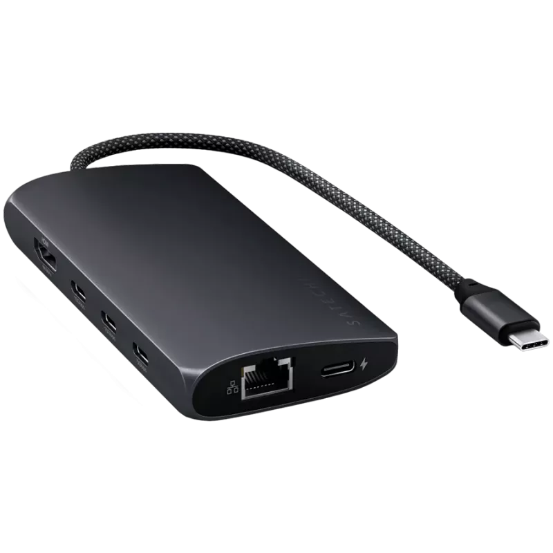 Satechi USB-C Multiport Adapter ST-P8KED — 6 prievadų, palaiko 8K raišką