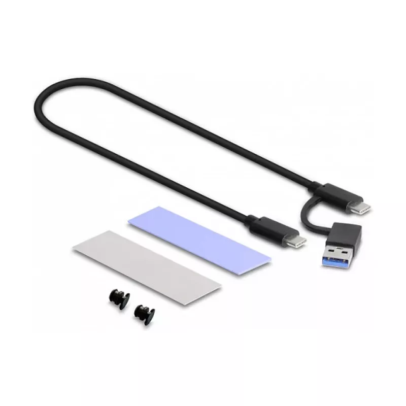 DeLOCK išorinis USB Type-C korpusas M.2 NVMe PCIe arba SATA SSD, be įrankių