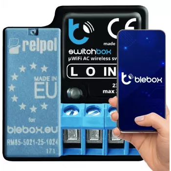 Belaidė relė SwitchBox blebox SwitchBox juoda