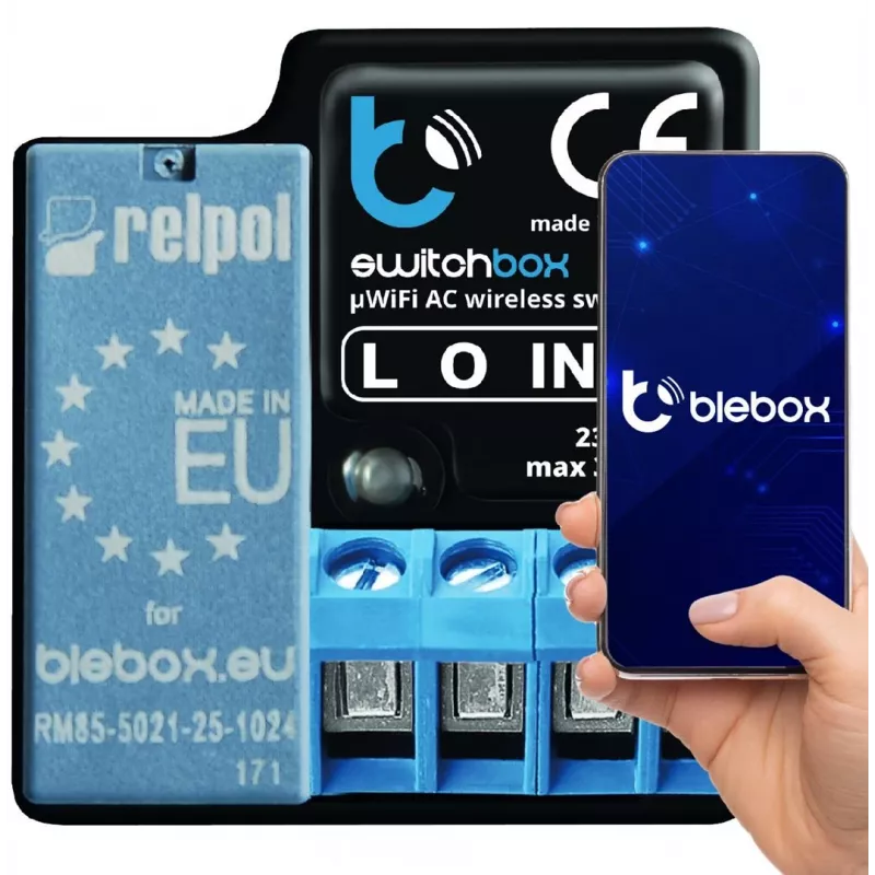 Belaidė relė SwitchBox blebox SwitchBox juoda