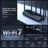 Stalininis maršrutizatorius MERCUSYS MR47BE — triju juostų „Wi‑Fi 7“ (2,4/5/6 GHz), 9300 Mbps, 3× RJ‑45, 2,5GbE, 6 išorinių antenų