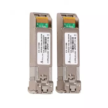 Extralink SFP28 25G 2 vnt. rinkinys | SFP28 modulis | 25Gbps, LC/UPC dupleksas, 1310nm, 10km, vienmodis, DOM tinklo siųstuvas-imtuvas