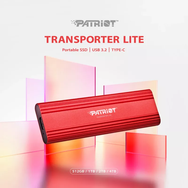 SSD diskas 4TB Patriot Transporter Lite 1000/1000 MB/s Type-C