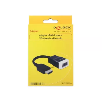 Vaizdo kabelio adapteris HDMI Type A VGA D-Sub + 3,5 mm DeLOCK 65587