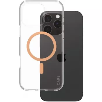 PanzerGlass CARE™ by ® Urban Combat Case Transparent w. Peachy MagSafe, iPhone 16 Pro Max