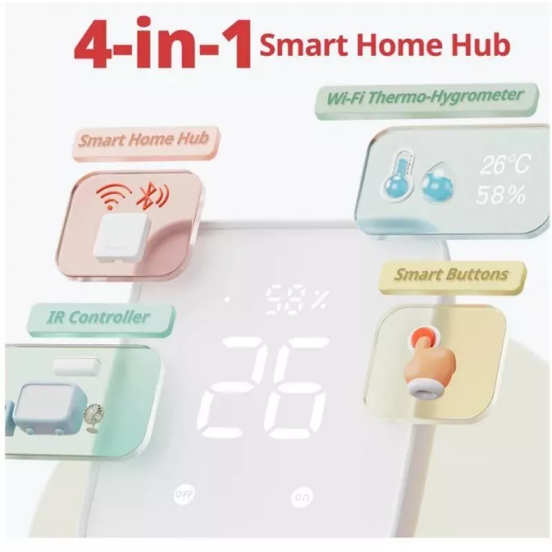 Išmanusis namų centras SwitchBot Hub 2 W3202100 — „Wi‑Fi“ ir „Bluetooth“ šliuzas „SwitchBot“ įrenginiams