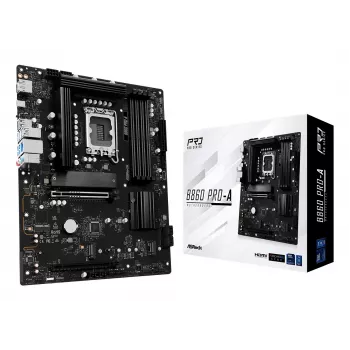 Motininė plokštė ASRock B860 Pro-A — Intel B860 ATX, LGA 1851, DDR5, 4x DIMM, 256 GB, 2,5 Gb LAN, 1x M.2, 4x SATA III