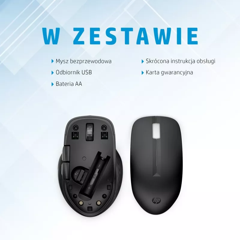 HP 435 Multi-Device Wireless Mouse, ambidextrinė, RF Wireless + Bluetooth, 4000 DPI, juoda