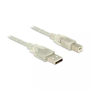 USB kabelis DeLOCK 83892 USB 2.0 1m USB A USB B permatomas