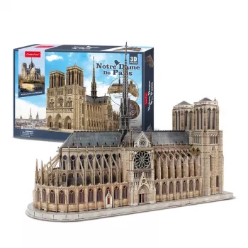 3D dėlionė CubicFun Notre Dame, 293 detalės, katedros mastelio modelis