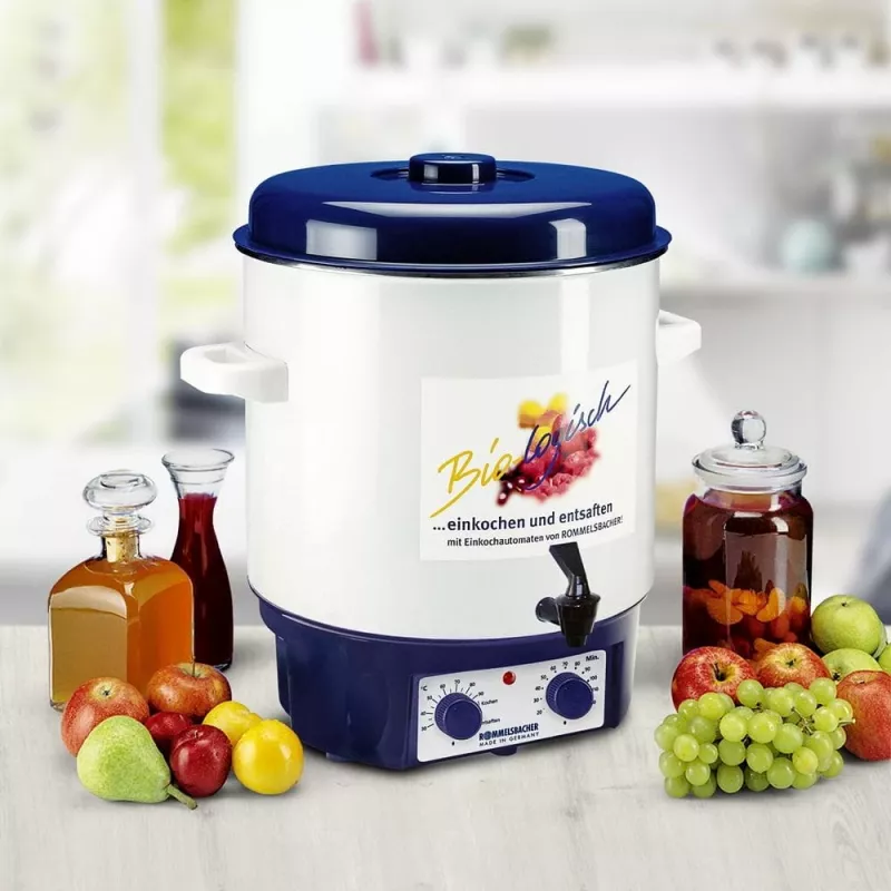 ROMMELSBACHER KA 1804 svaiginto vyno ir konservavimo virimo aparatas (baltas/mėlynas, 1800 W, 27 l)