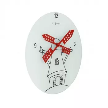 NeXtime klok 8807 Windmil, Ø30 cm, sieninis, balta/juoda/raudona