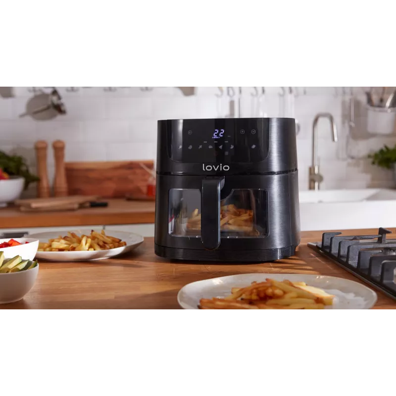 Lovio LVAF002BK PureFry XL Smart 6L Juoda – išmanioji oro gruzdintuvė