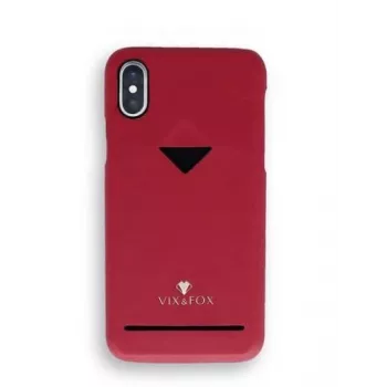VixFox Card Slot Back Shell iPhone XSMAX Ruby Red – apsauginis dėklas su kortelių lizdu