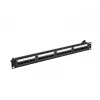 Pataisų skydas 1U LANBERG PPUA-1024-B, 24 prievadai, Cat6a, U/UTP, 1U stovas, gylis 102 mm, metalinis, juodas