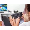Belaidis RF pilno dydžio klaviatūra TRACER TRAKLA46934, QWERTY anglų, 2,4 GHz Nano imtuvas, membraninė, juoda/pilka