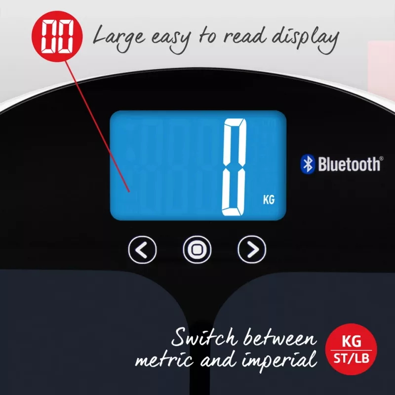Salter 9192 BK3R Curve Bluetooth Smart Analyser – kūno analizės svarstyklės