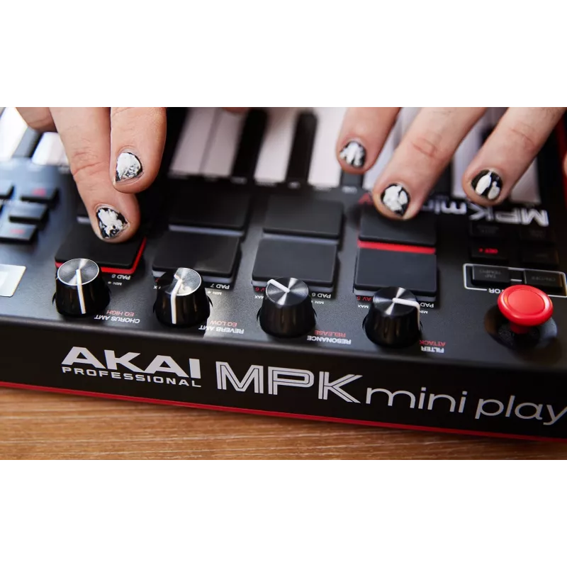 MIDI klaviatūra Akai MPK Mini Play Mk3 25 klavišų USB juoda raudona