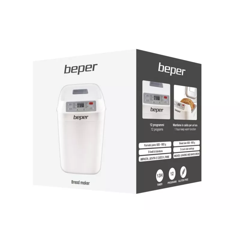 Duonkepė Beper BC.130 - 550 W, 12 programų, 600-900 g kepalai