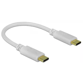 Delock USB-C / maitinimo laidas 24 pin USB-C (M) į 24 pin USB-C (M) 5 A 15 cm USB-Power Supply (100 W), Palaiko Power Delivery 2.0, Baltas (85357)
