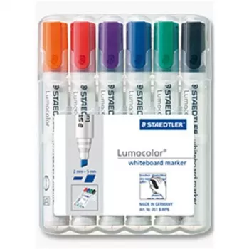 Markeris Staedtler 351 B WP6, 6 vnt. (juoda, mėlyna, žalia, oranžinė, raudona, violetinė)
