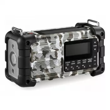 Nešiojamas avarinis radijas Sangean MMR-99 DAB+ su rankine sukama ir saulės baterija, Arctic Camo