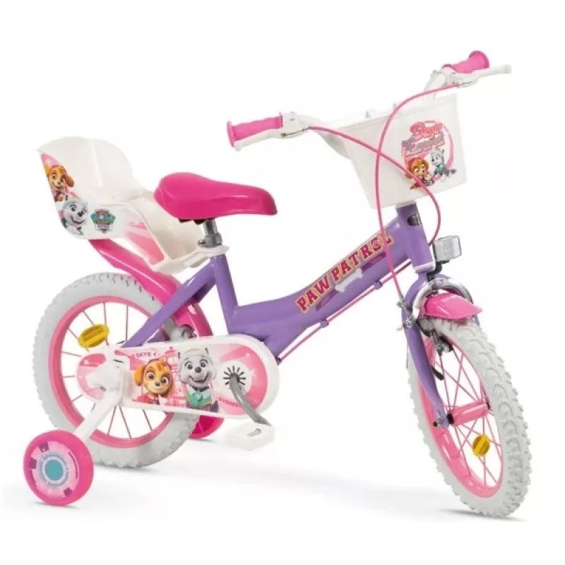 Vaikiškas dviratis 14 inch Paw Patrol Violetinis 1480 Mergaitėms TOIMSA