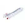 Microconnect MC-UKSURGESTRIP6-5M ilgintuvas su apsauga nuo viršįtampių, 6 lizdai, 5 m, baltas