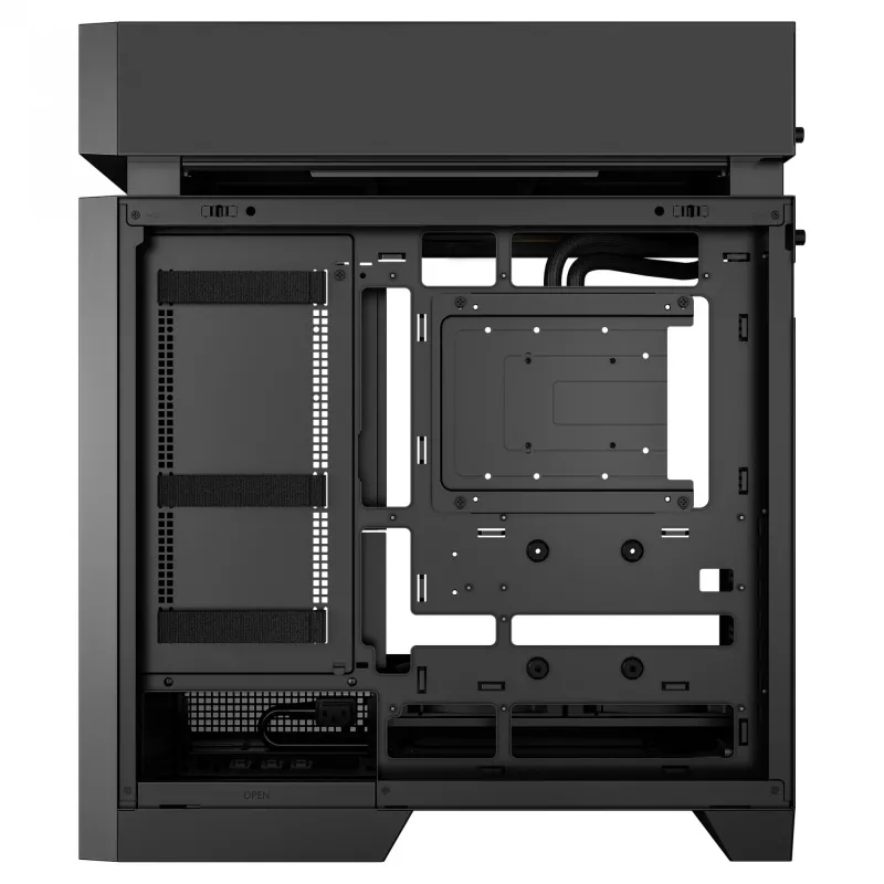 Kompiuterio korpusas DeepCool CL6600 Black – ATX/micro-ATX/Mini-ITX, ATX/PS2/SFX/SFX-L maitinimo šaltiniai, 140 mm priekiniai ventiliatoriai, 120/140 mm viršuje/gale, 2.5/3.5 colio diskai